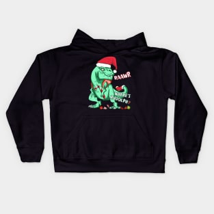 Funny Holiday T-Rex RAAWR WHERE'S RUDOLPH? Christmas Gift Kids Hoodie